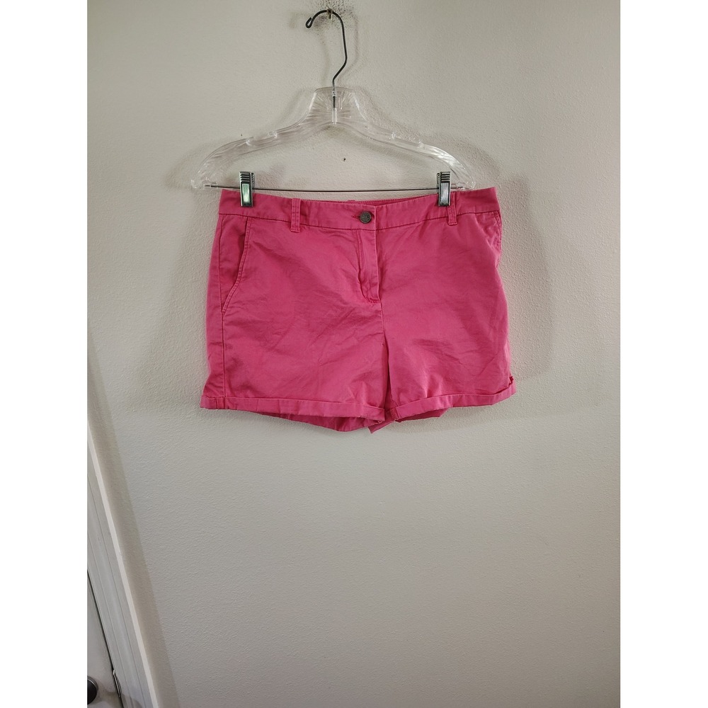 New York & Company Hot Pink Chino Shorts Womens Size 8 Cuffed Stretch Summer